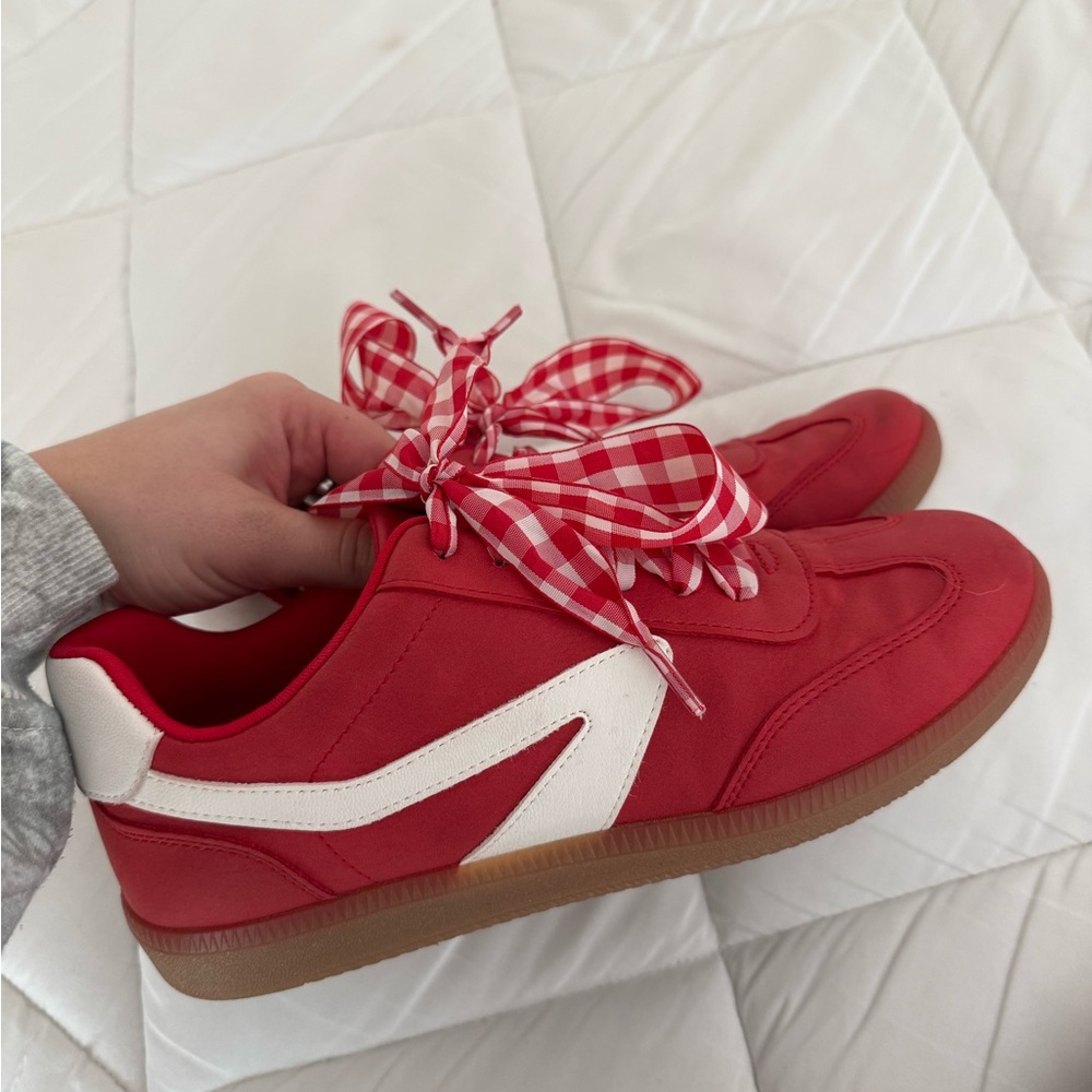 DV by Dolce Vita Red and White Sneakers